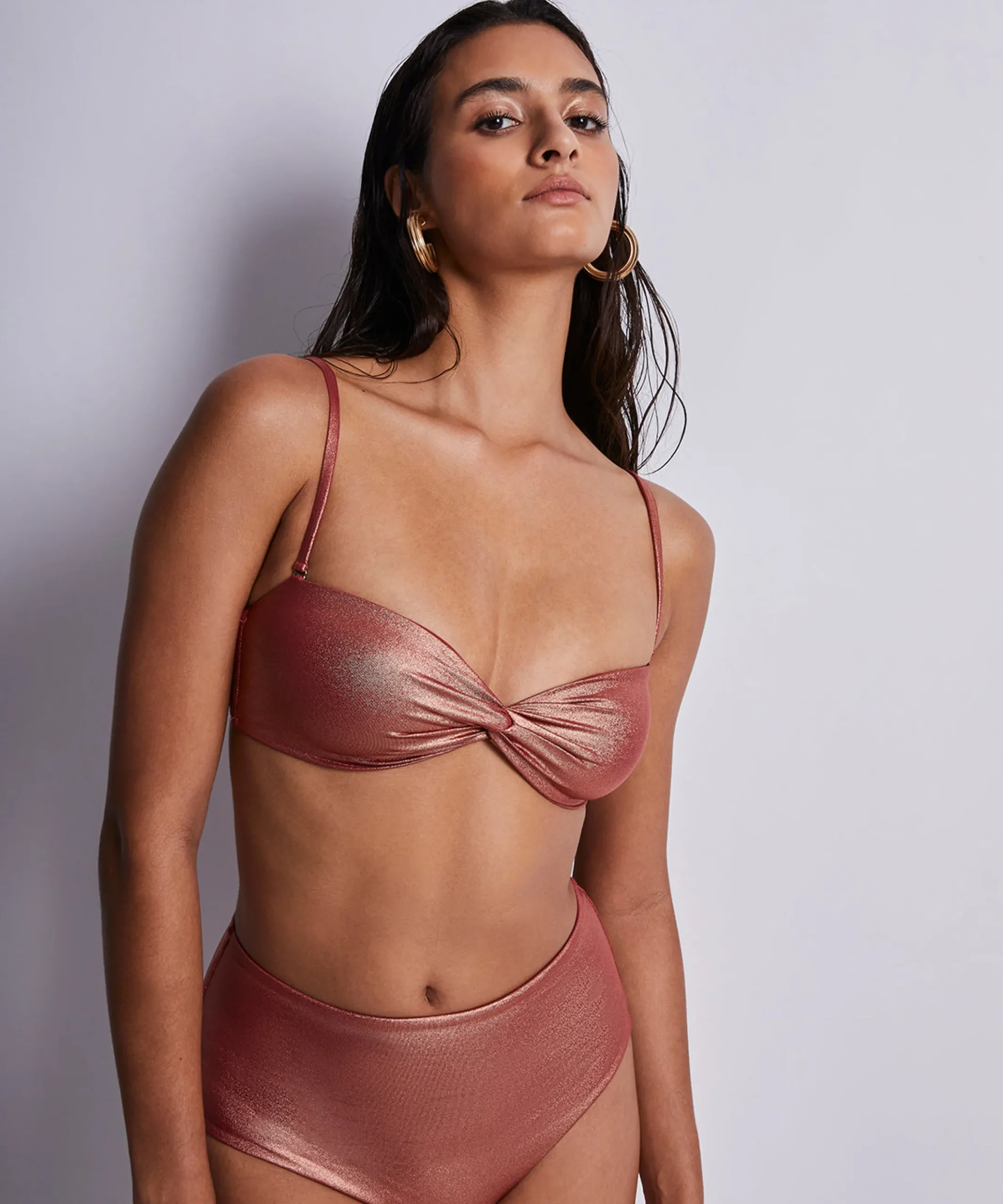 Sunlight Glow Haut de maillot de bain Bandeau coques amovibles